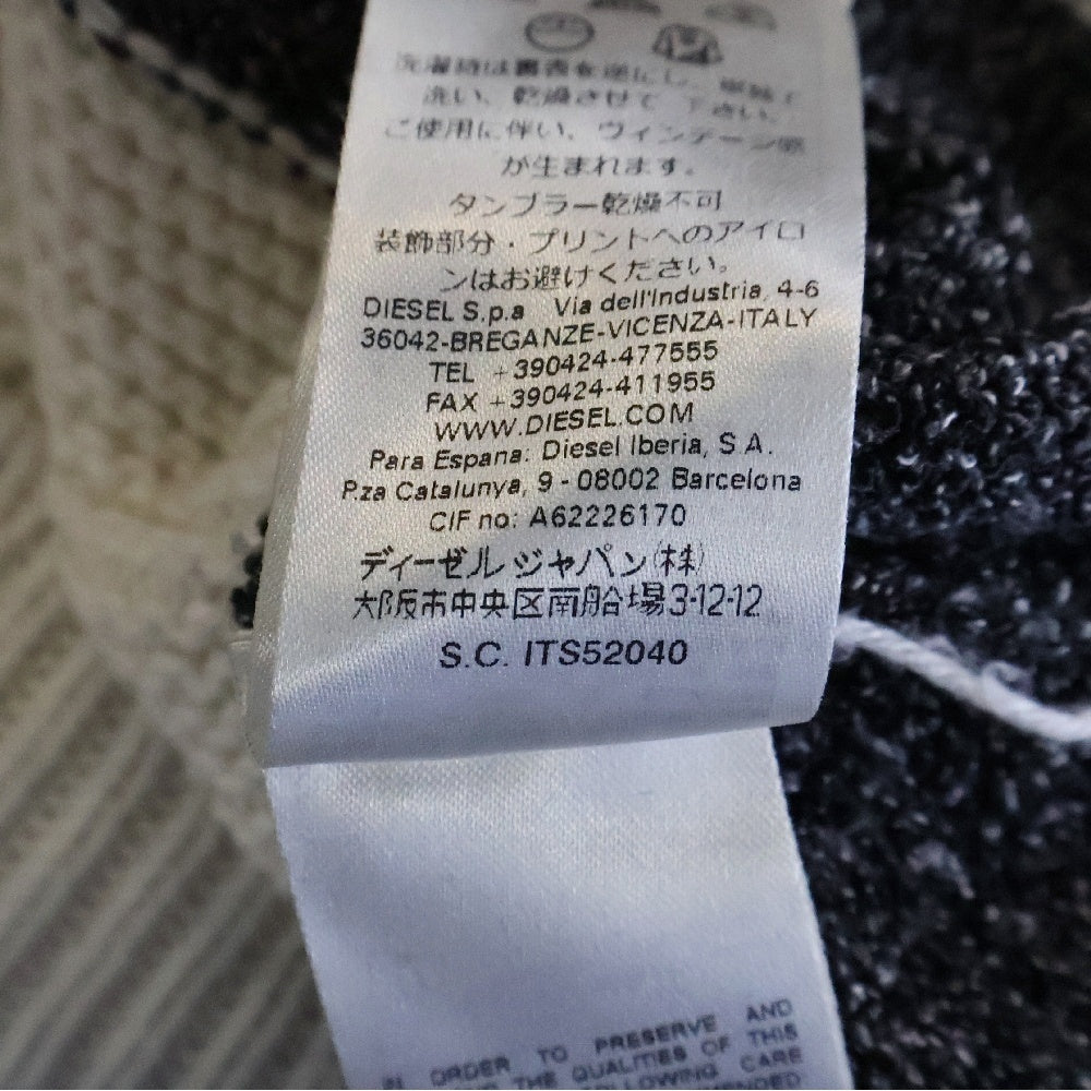 DIESEL(ディーゼル) コットン アクリル混 クルーネック ボーダーニット セーター ブラック/ホワイト