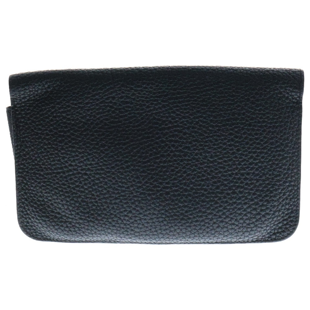HERMES(エルメス) ドゴンGM トリヨンクレマンス シルバー金具 長財布 ブラック