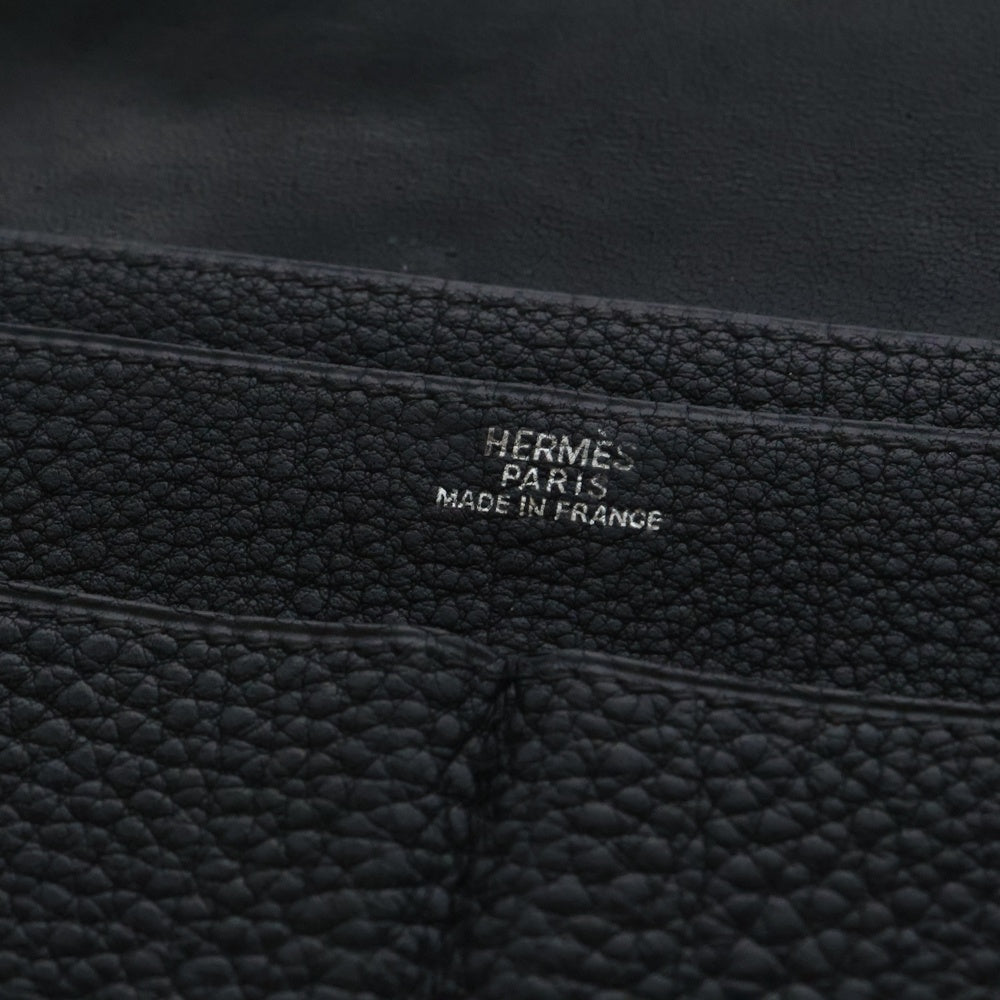 HERMES(エルメス) ドゴンGM トリヨンクレマンス シルバー金具 長財布 ブラック