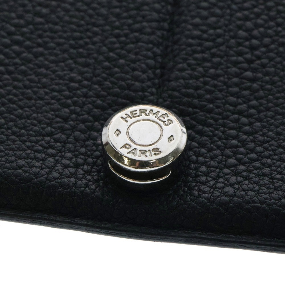 HERMES(エルメス) ドゴンGM トリヨンクレマンス シルバー金具 長財布 ブラック