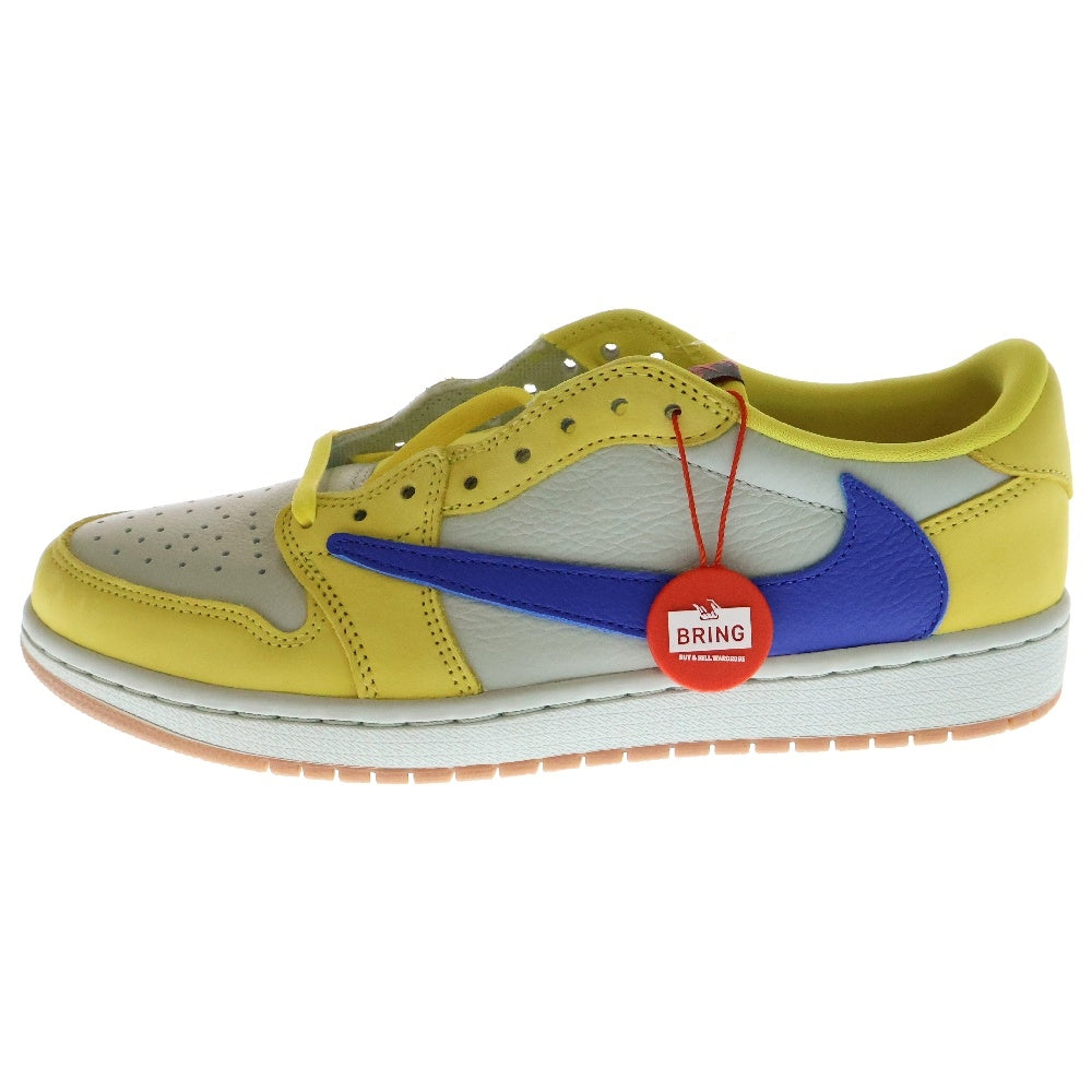 NIKE(ナイキ) ×TRAVIS SCOTT WMNS AIR JORDAN 1 RETRO LOW OG Canary トラヴィス スコット ウィメンズ エアジョーダン1 カナリー ローカットスニーカー DZ4137-700