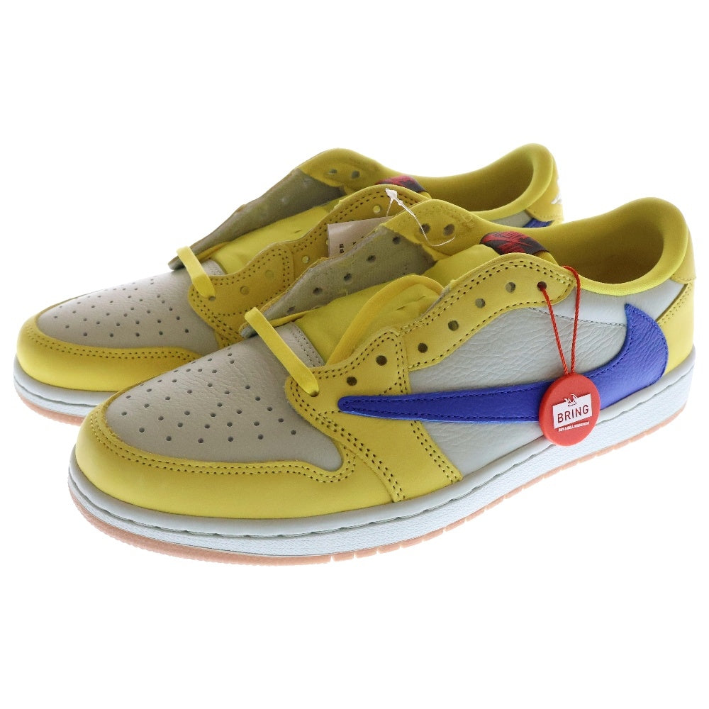 NIKE(ナイキ) ×TRAVIS SCOTT WMNS AIR JORDAN 1 RETRO LOW OG Canary トラヴィス スコット ウィメンズ エアジョーダン1 カナリー ローカットスニーカー DZ4137-700