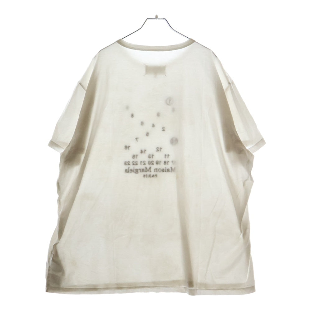 Maison Margiela(メゾンマルジェラ) 22AW カレンダーグラフィック ロゴ 刺繍 クルーネック 半袖Tシャツ カットソー ホワイト S50GC0684 S22816