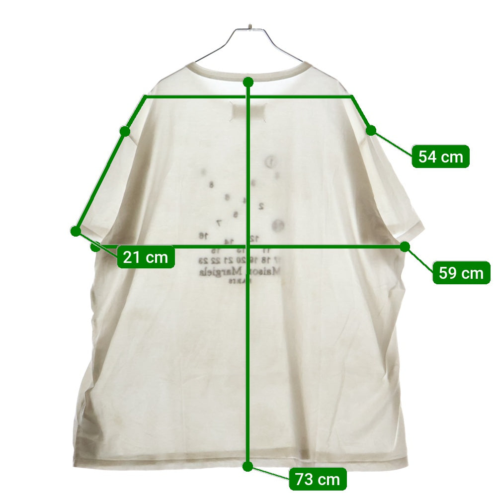 Maison Margiela(メゾンマルジェラ) 22AW カレンダーグラフィック ロゴ 刺繍 クルーネック 半袖Tシャツ カットソー ホワイト S50GC0684 S22816