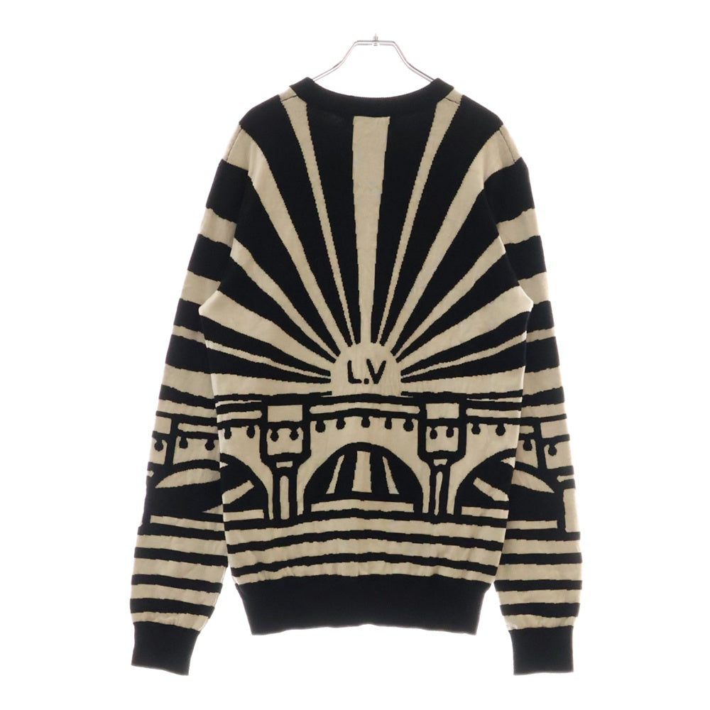 LOUIS VUITTON(ルイヴィトン) 24SS メリノウールジャガードプルオーバーニット セーター RM241 ZLL HON88W ホワイト/ブラック
