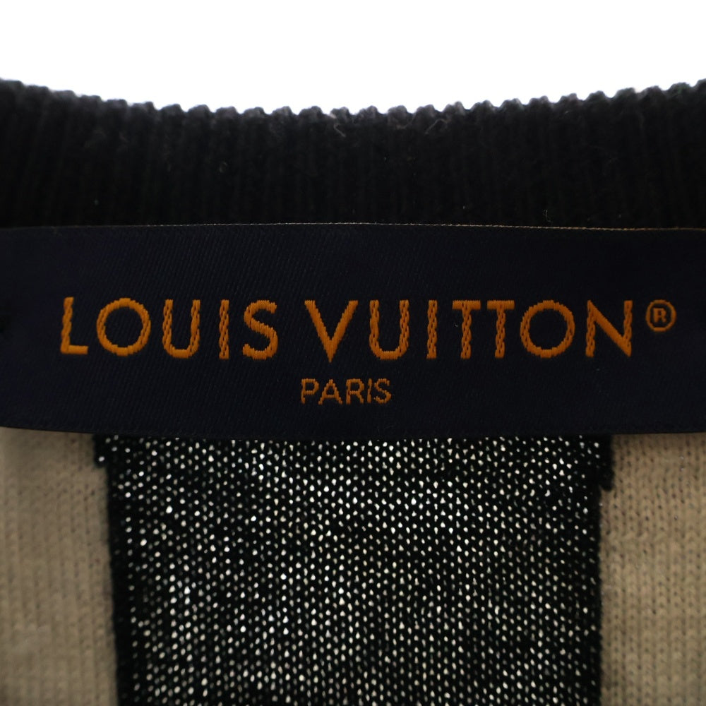 LOUIS VUITTON(ルイヴィトン) 24SS メリノウールジャガードプルオーバーニット セーター RM241 ZLL HON88W ホワイト/ブラック