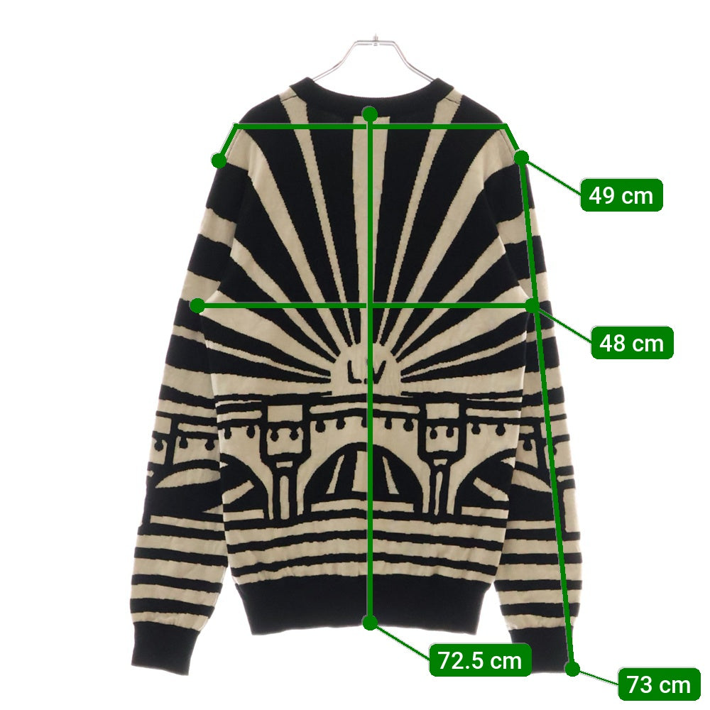 LOUIS VUITTON(ルイヴィトン) 24SS メリノウールジャガードプルオーバーニット セーター RM241 ZLL HON88W ホワイト/ブラック