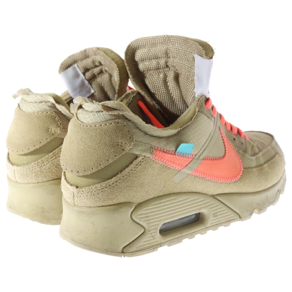NIKE(ナイキ) ×OFF-WHITE THE 10 AIR MAX 90 DESERT ORE AA7293-200×オフホワイト エアマックス90 デザートオレ ローカットスニーカー ブラウン US10/28cm