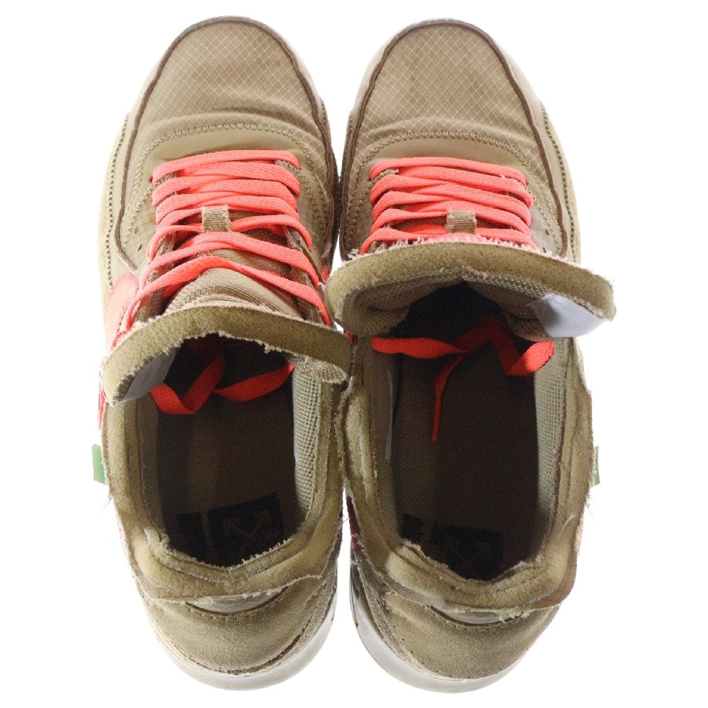 NIKE(ナイキ) ×OFF-WHITE THE 10 AIR MAX 90 DESERT ORE AA7293-200×オフホワイト エアマックス90 デザートオレ ローカットスニーカー ブラウン US10/28cm