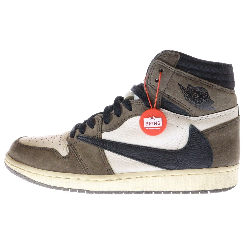 NIKE(ナイキ) ×TRAVIS SCOTT AIR JORDAN 1 RETRO HIGH OG TS SP トラヴィススコット エアジョーダン1 レトロ ハイカットスニーカー CD4487-100 ブラウン US10/28.0cm