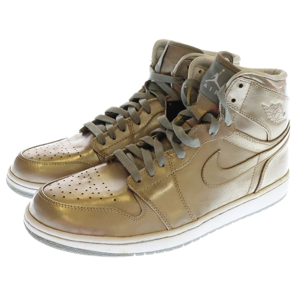 NIKE(ナイキ) 【観賞用2009年製】 AIR JORDAN 1 RETRO HIGH エアジョーダン1レトロハイ シャンパンゴールド ハイカットスニーカー 332550-003 US12/30cm ベージュ