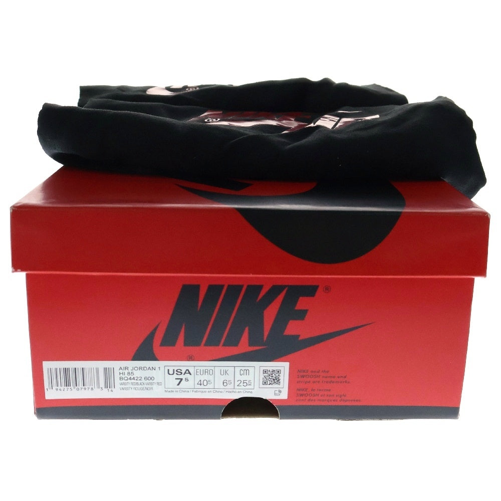 NIKE(ナイキ) AIR JORDAN 1 HIGH 85 VARSITY RED エアジョーダン 1 ハイ 85 バーシティレッド ハイカットスニーカー ブラック/レッド BQ4422-600 US7.5/25.5cm