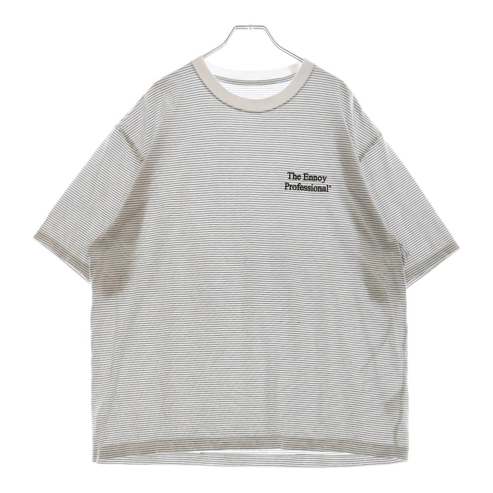The Ennoy Professional(エンノイプロフェッショナル) 22SS Border Tee ショートスリーブボーダー半袖Tシャツ 半袖カットソー SS22BRENCT05AM ホワイト/ブラック