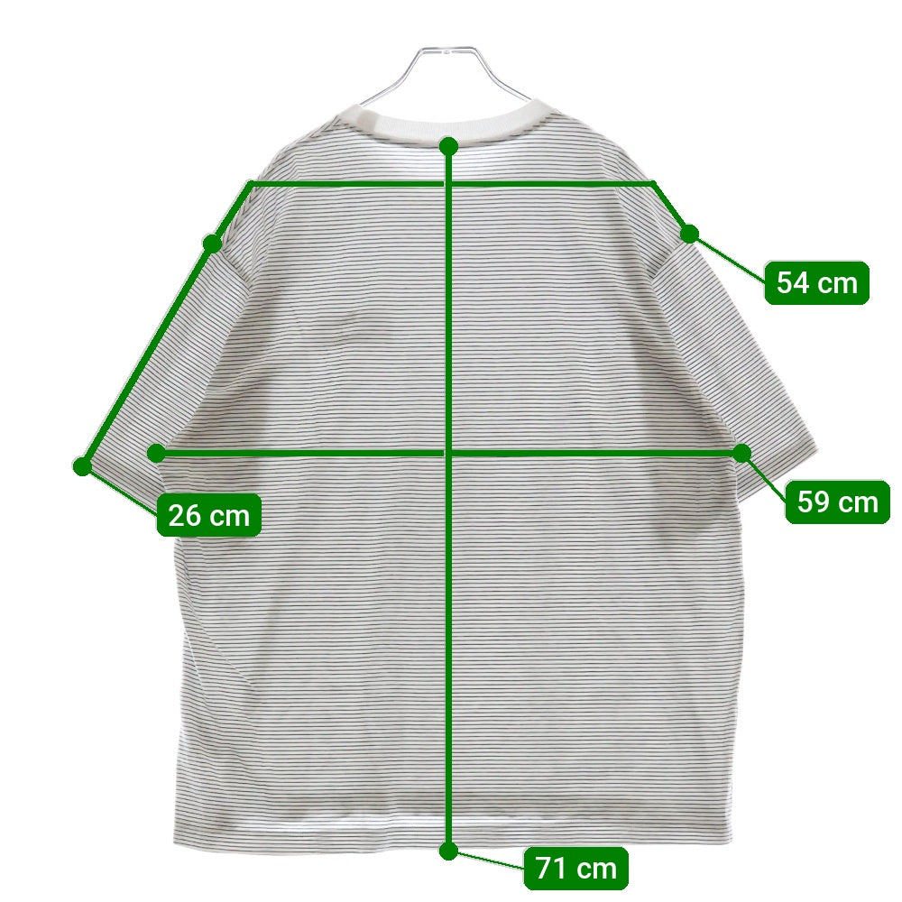 The Ennoy Professional(エンノイプロフェッショナル) 22SS Border Tee ショートスリーブボーダー半袖Tシャツ 半袖カットソー SS22BRENCT05AM ホワイト/ブラック