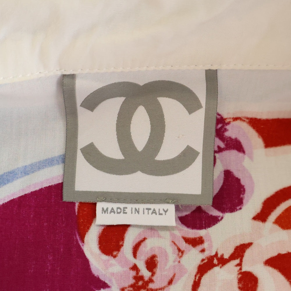 CHANEL(シャネル) 06SS ココジップ 総柄 コットン ハーフジップ アノラックパーカー レディース ホワイト/マルチ P28362V18669