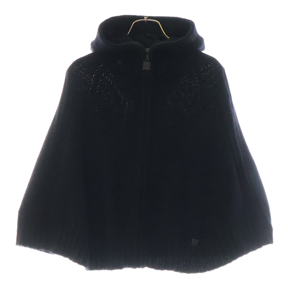 CHANEL(シャネル) 06AW ココジップ カシミヤ フード ジップアップポンチョ ジャケット ブラック レディース P29201K00196