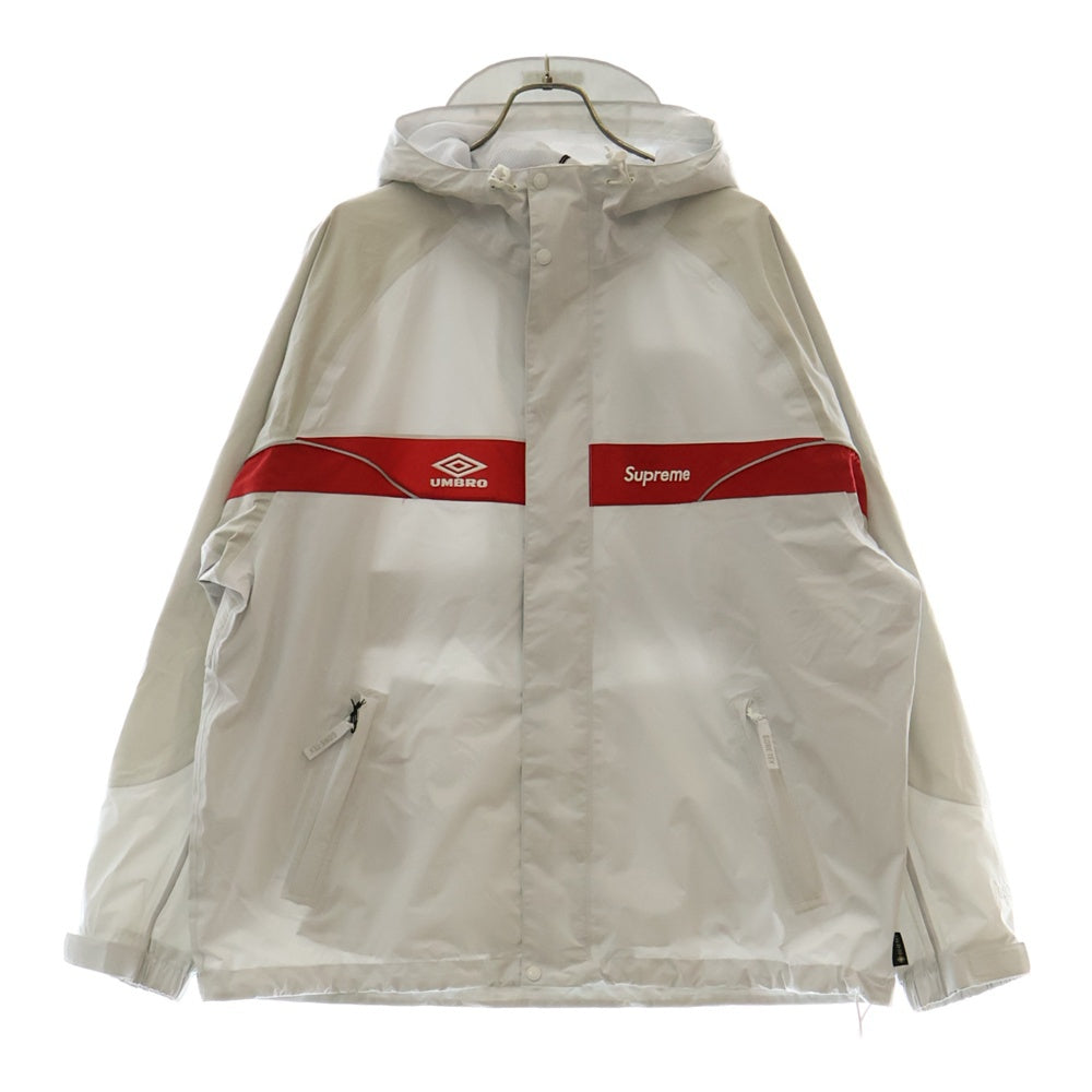 SUPREME(シュプリーム) 25SS ×UMBRO GORE-TEX Hooded Jacket ゴアテックスフーデッドジャケットブルゾン ホワイト/レッド