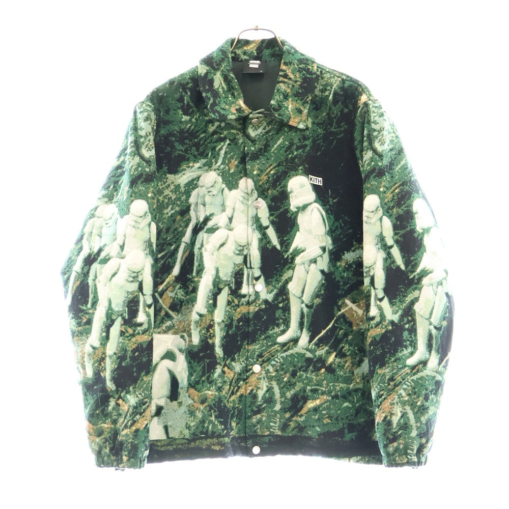 KITH(キス) ×Star Wars Endor Coaches Jacket スターウォーズ エンドアコーチジャケット フロントロゴ刺繍入りジャケット グリーン