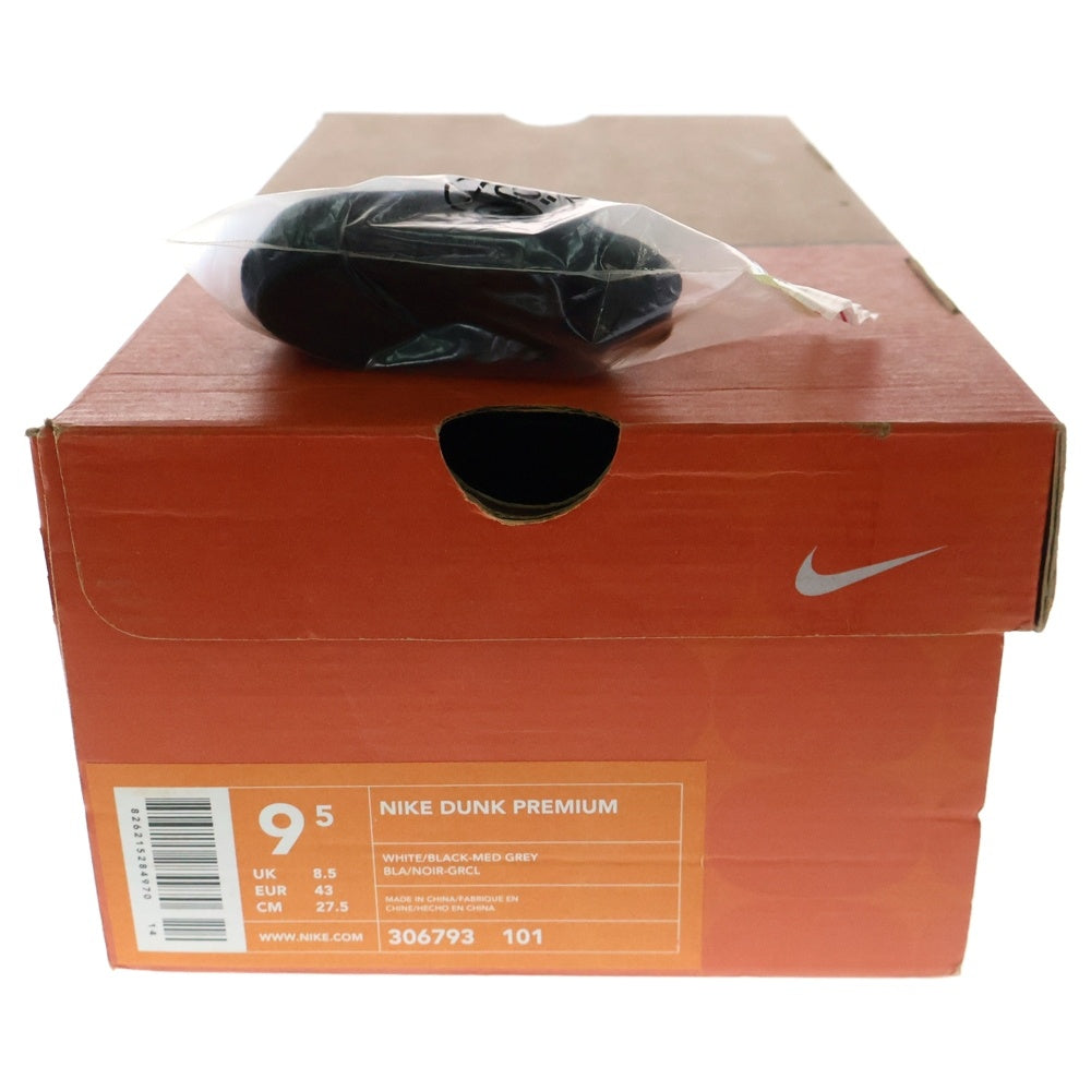 NIKE(ナイキ) 【観賞用2003年製】 ×ERIC HAZE DUNK LOW PREMIUM WHITE 306793-101 ダンクロー プレミアム エリックヘイズ US9.5/27.5cm ブラック/ホワイト