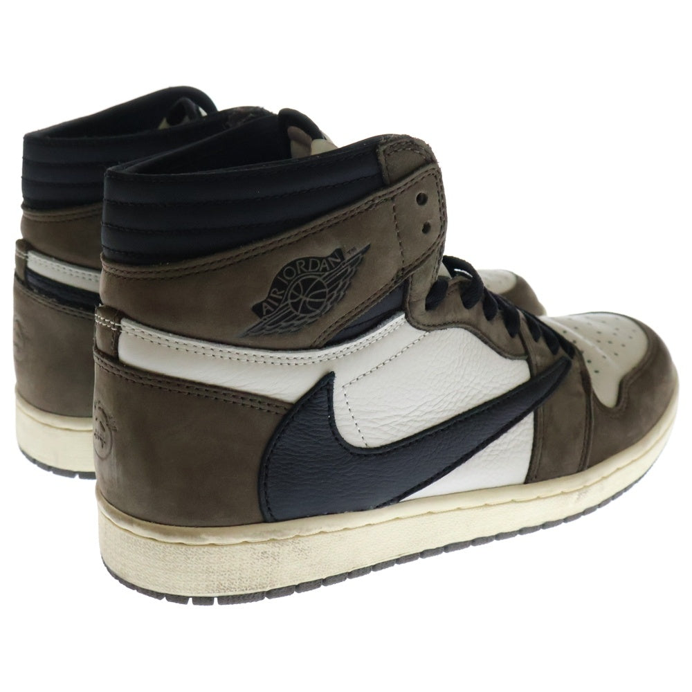 NIKE(ナイキ) ×TRAVIS SCOTT AIR JORDAN 1 RETRO HIGH OG TS SP CD4487-100 トラヴィススコット エアジョーダン1 ハイカットスニーカー ブラウン/ホワイト US10.5/28.5cm