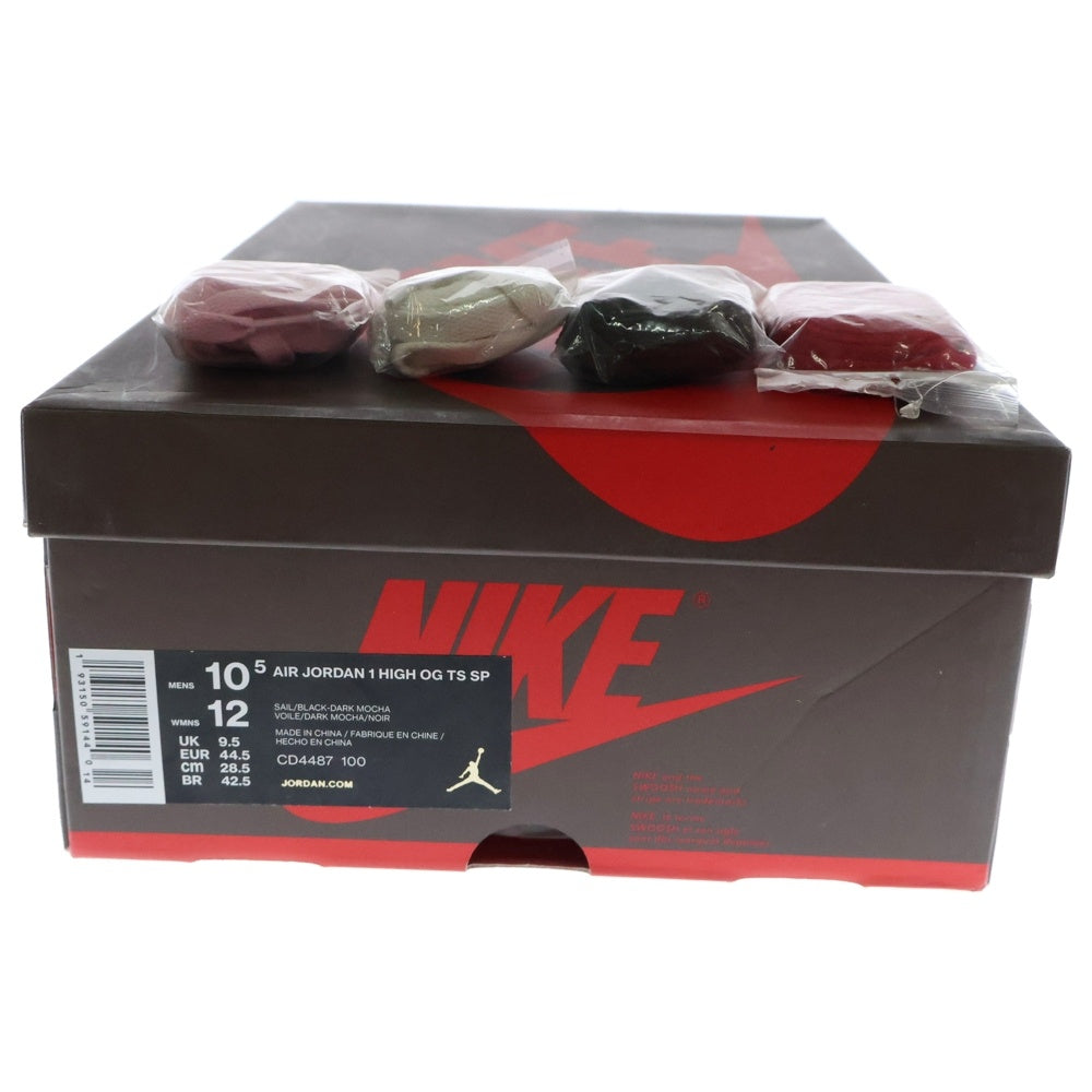 NIKE(ナイキ) ×TRAVIS SCOTT AIR JORDAN 1 RETRO HIGH OG TS SP CD4487-100 トラヴィススコット エアジョーダン1 ハイカットスニーカー ブラウン/ホワイト US10.5/28.5cm