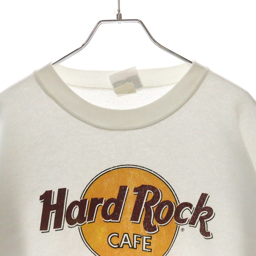 VINTAGE(ヴィンテージ) 90s Hard Rock Cafe ハードロックカフェ フロントプリントクルーネックスウェットトレーナー ホワイト