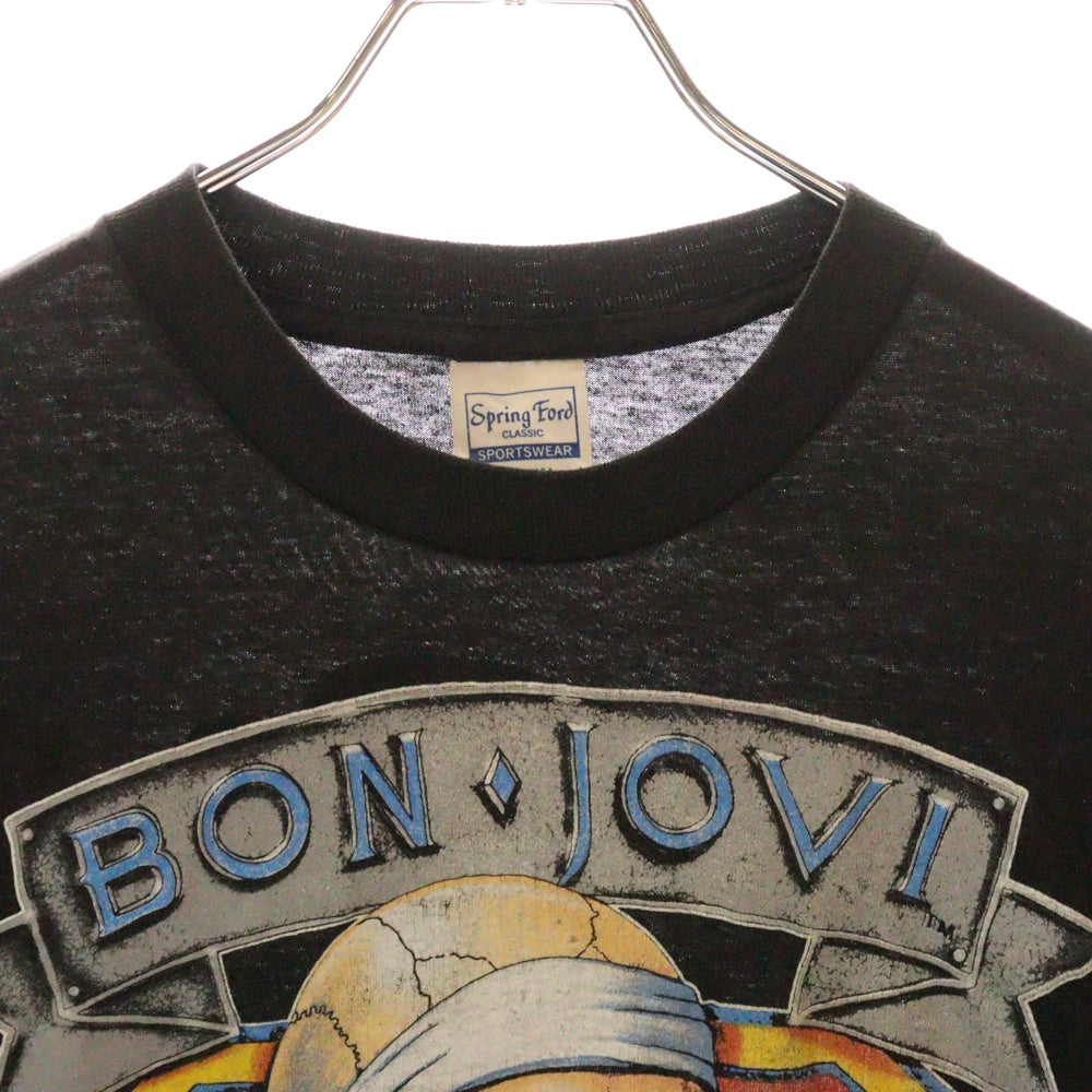 VINTAGE(ヴィンテージ) 80s BON JOVI Were Back Kickin Ass ボンジョビ バックプリント半袖Tシャツ 半袖カットソー ブラック