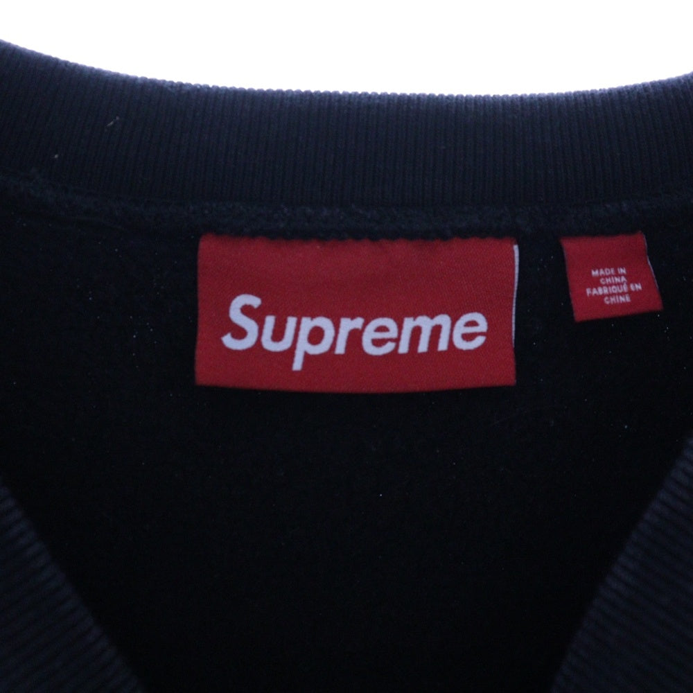 SUPREME(シュプリーム) 25SS Washed Box Logo Crewneck ウォッシュ加工 ボックスロゴ クルーネック トレーナー ブラック