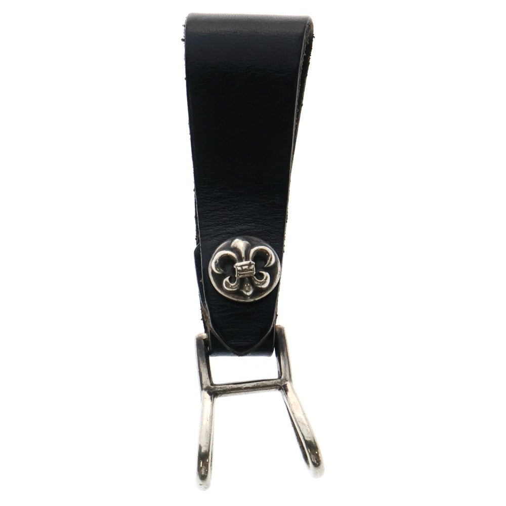 CHROME HEARTS(クロムハーツ) BELT LOOP フレアボールボタンレザーベルトループ シルバー/ブラック