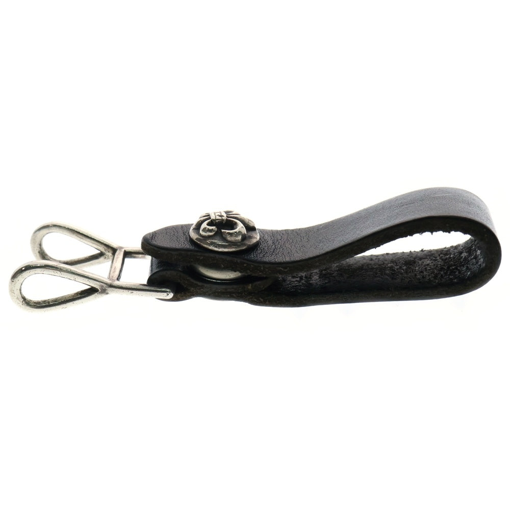 CHROME HEARTS(クロムハーツ) BELT LOOP フレアボールボタンレザーベルトループ シルバー/ブラック