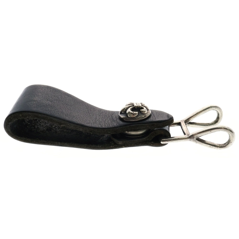 CHROME HEARTS(クロムハーツ) BELT LOOP フレアボールボタンレザーベルトループ シルバー/ブラック