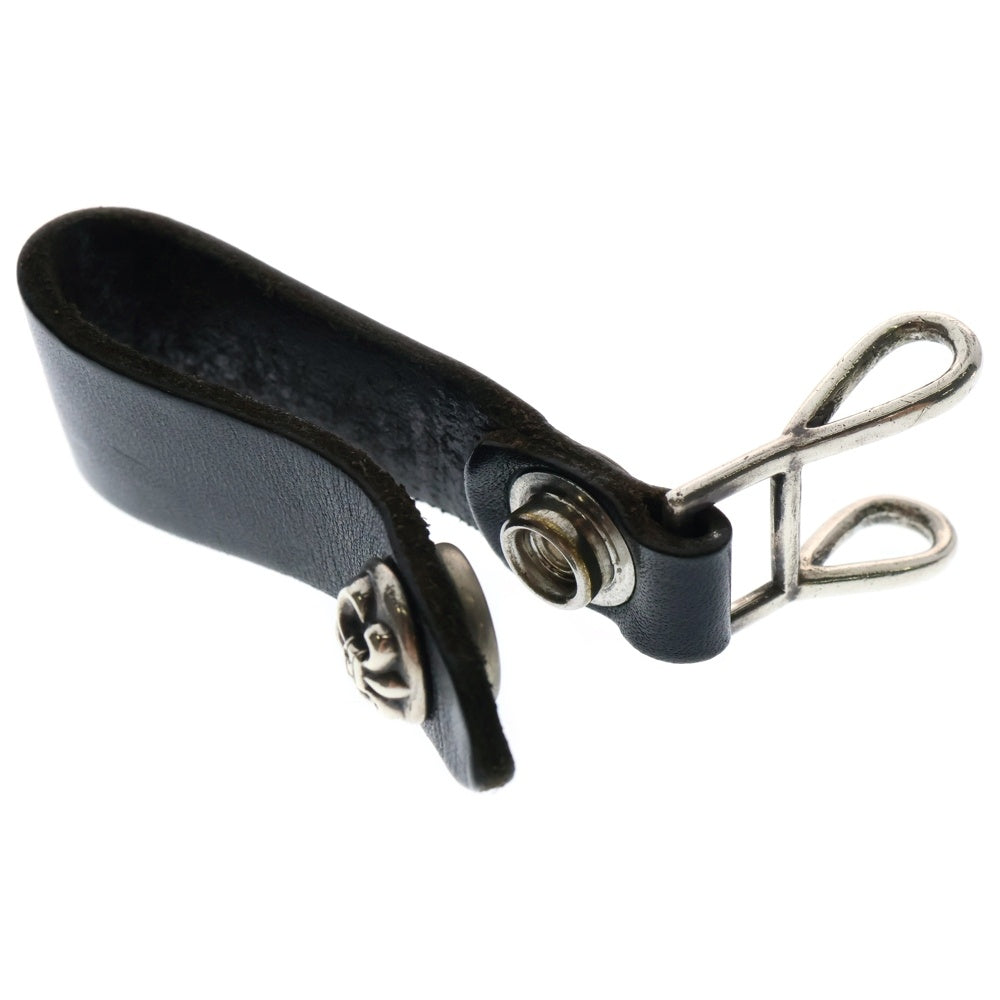 CHROME HEARTS(クロムハーツ) BELT LOOP フレアボールボタンレザーベルトループ シルバー/ブラック