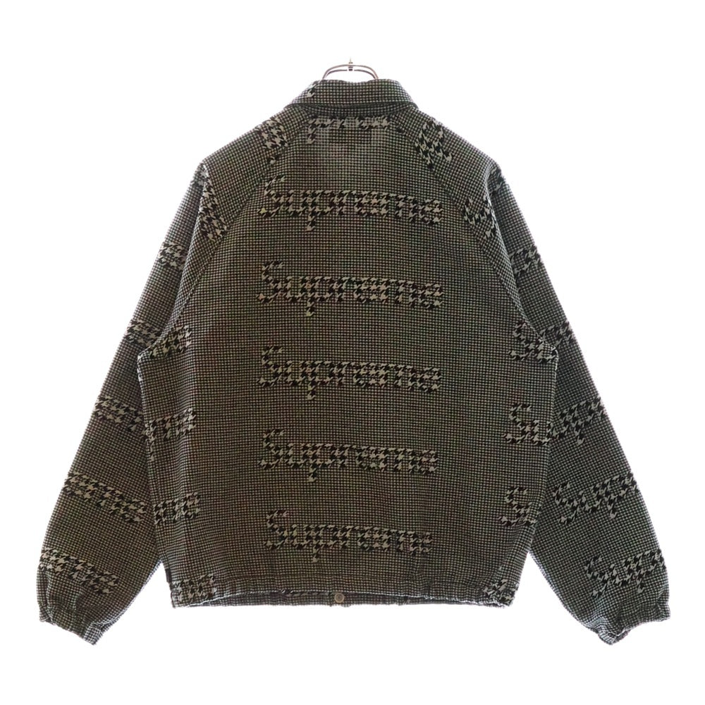 SUPREME(シュプリーム) 20AW Houndstooth Logos Snap Front Jacket ウーブンパターン スナップフフロントジャケット ホワイト/ブラック