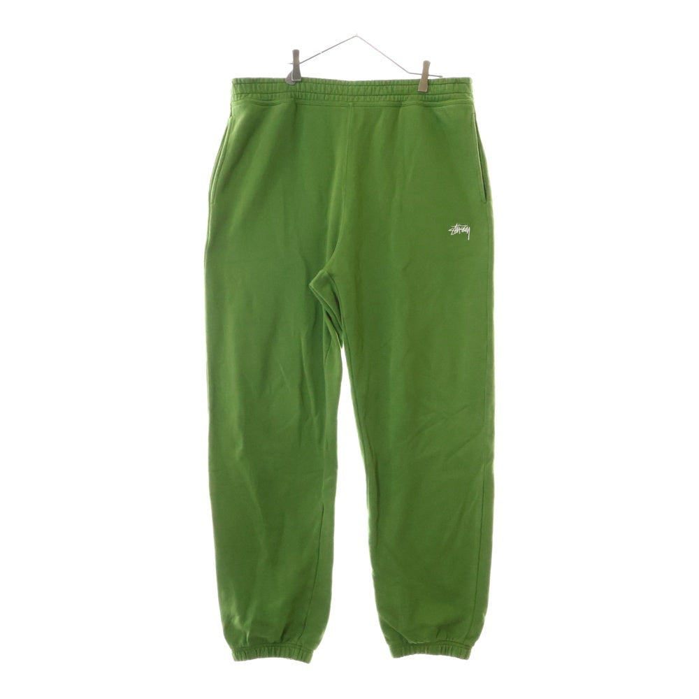 STUSSY(ステューシー) 21SS スウェットパンツ フロントロゴ刺繍入りパンツ グリーン