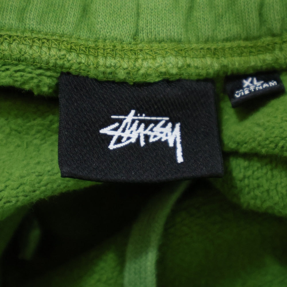 STUSSY(ステューシー) 21SS スウェットパンツ フロントロゴ刺繍入りパンツ グリーン