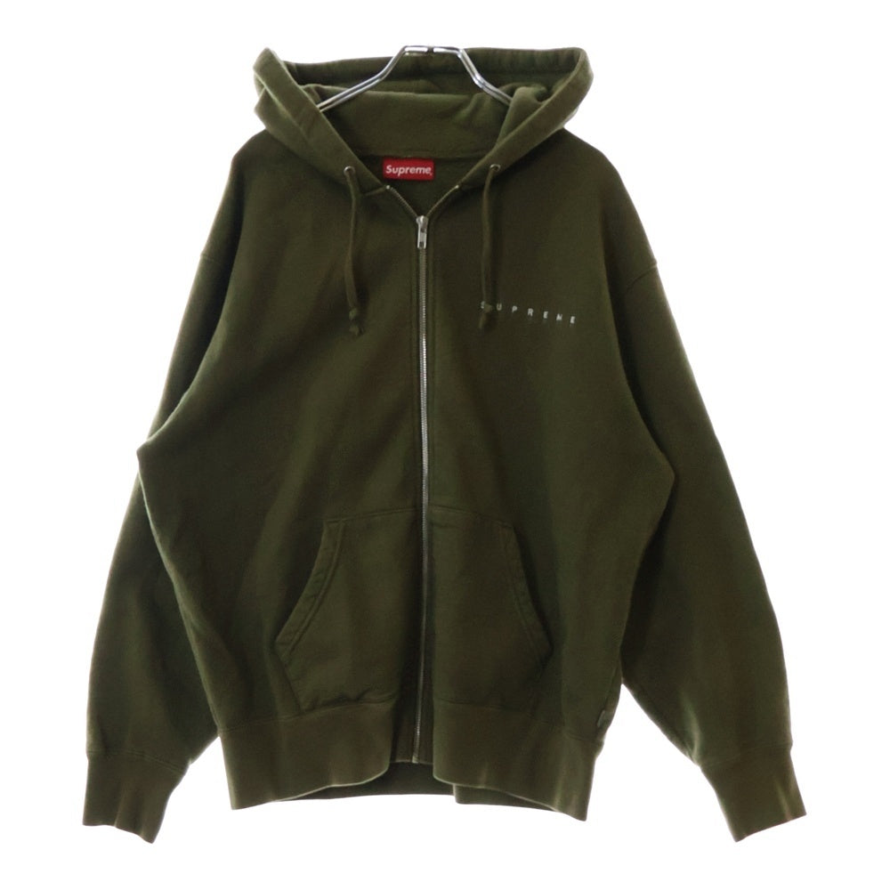 SUPREME(シュプリーム) 19AW Globe Zip Up Hooded Sweatshirt 葵産業刺繍 ジップアップフーデッドパーカー グリーン