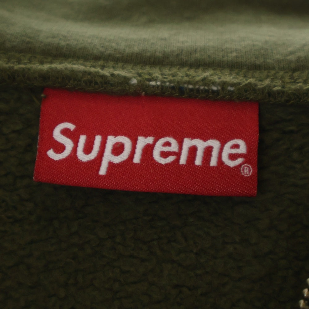 SUPREME(シュプリーム) 19AW Globe Zip Up Hooded Sweatshirt 葵産業刺繍 ジップアップフーデッドパーカー グリーン
