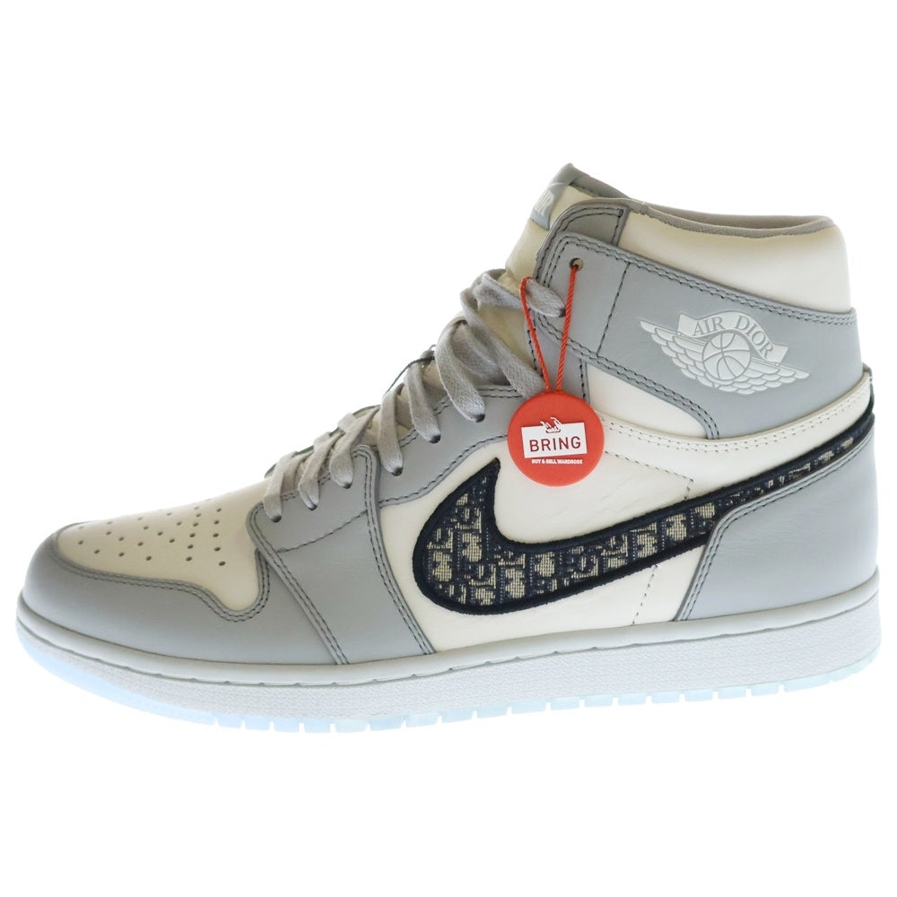 NIKE(ナイキ) ×DIOR AIR JORDAN 1 HIGH OG CN8607-002 ディオール エアジョーダン1 ハイカットスニーカー ホワイト/グレー US10.5/28.5cm