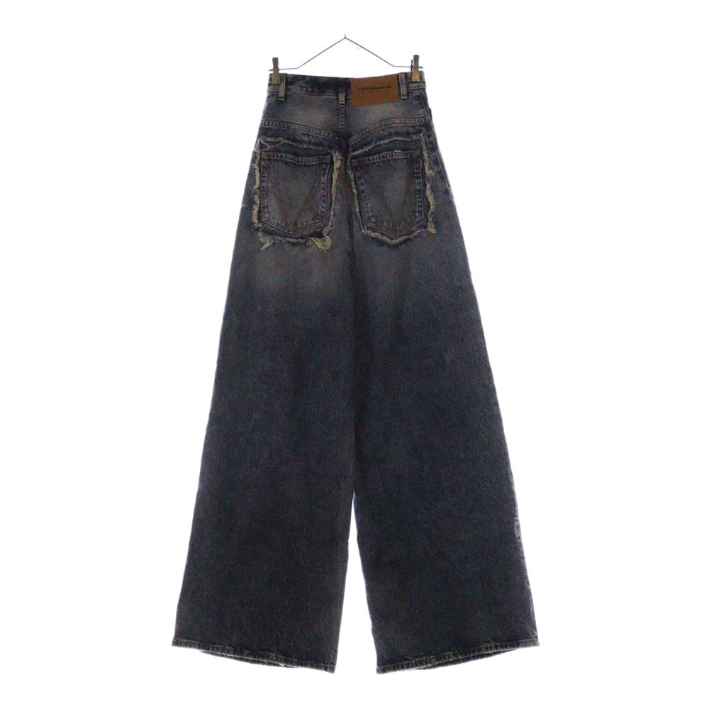 VETEMENTS(ヴェトモン) 23SS デストロイバギーパンツ ダメージバギーデニムパンツ UE63PA200L インディゴ