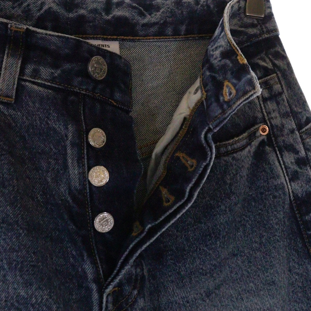 VETEMENTS(ヴェトモン) 23SS デストロイバギーパンツ ダメージバギーデニムパンツ UE63PA200L インディゴ