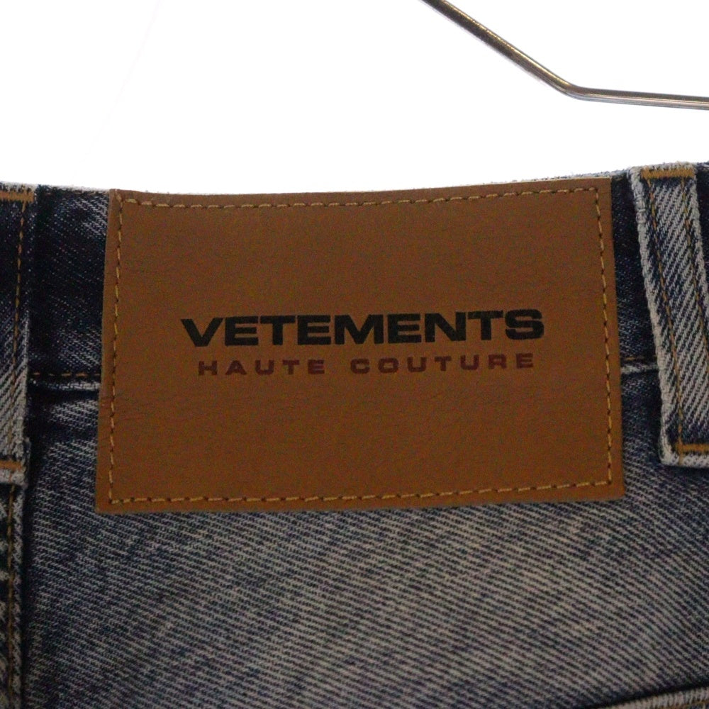 VETEMENTS(ヴェトモン) 23SS デストロイバギーパンツ ダメージバギーデニムパンツ UE63PA200L インディゴ