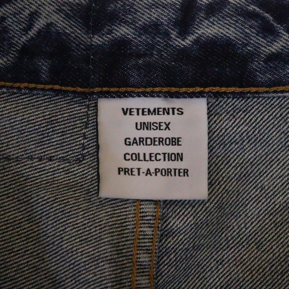 VETEMENTS(ヴェトモン) 23SS デストロイバギーパンツ ダメージバギーデニムパンツ UE63PA200L インディゴ