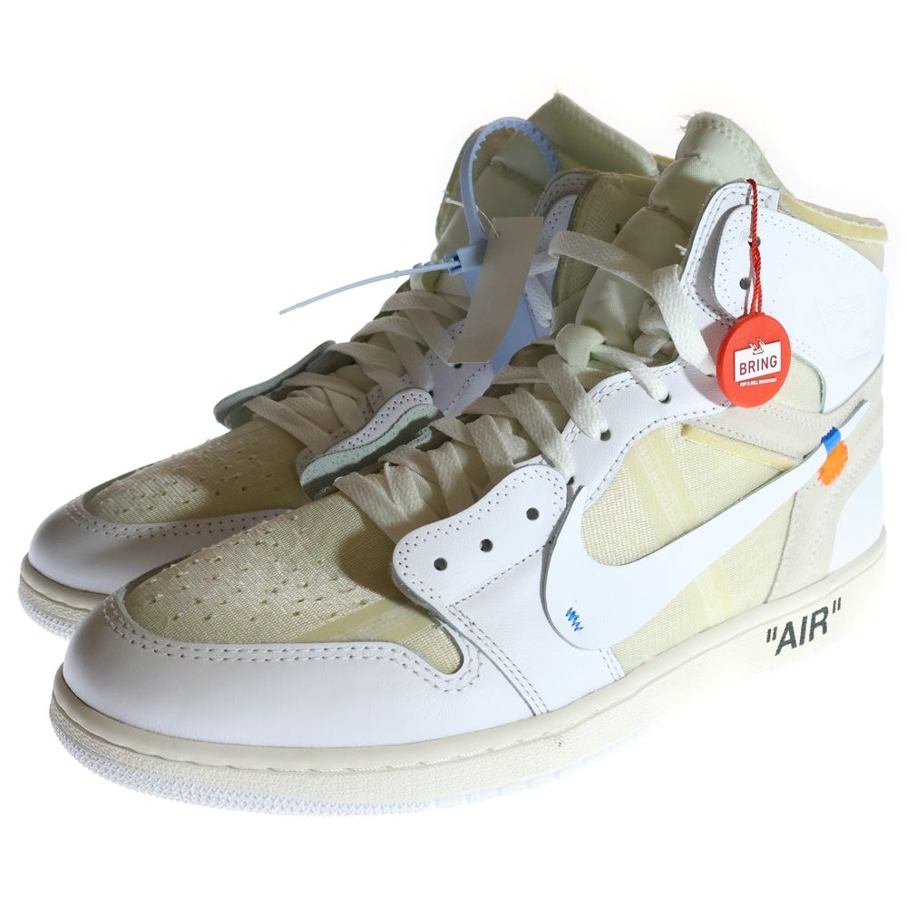 NIKE(ナイキ) ×OFF-WHITE AIR JORDAN 1 RETRO HIGH NRG AQ0818-100 ×オフホワイト EU限定 エアジョーダン1 ハイカットスニーカー AQ0818-100 US12.5/30.5cm ホワイト