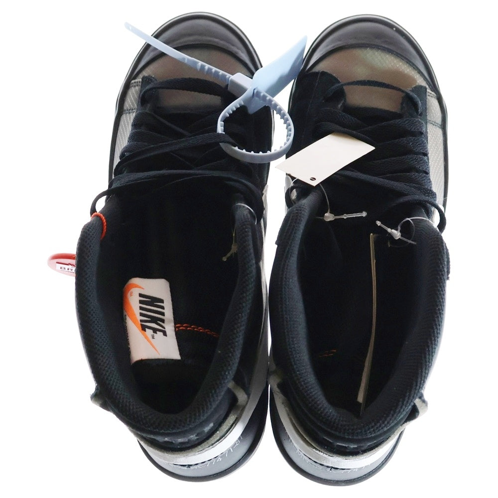 NIKE(ナイキ) ×OFF-WHITE BLAZER STUDIO MID GRIM REAPER AA3832-001 ブレーザースタジオ ミッドグリムリーパー ミッドカットスニーカー US8.5/26.5cm ブラック