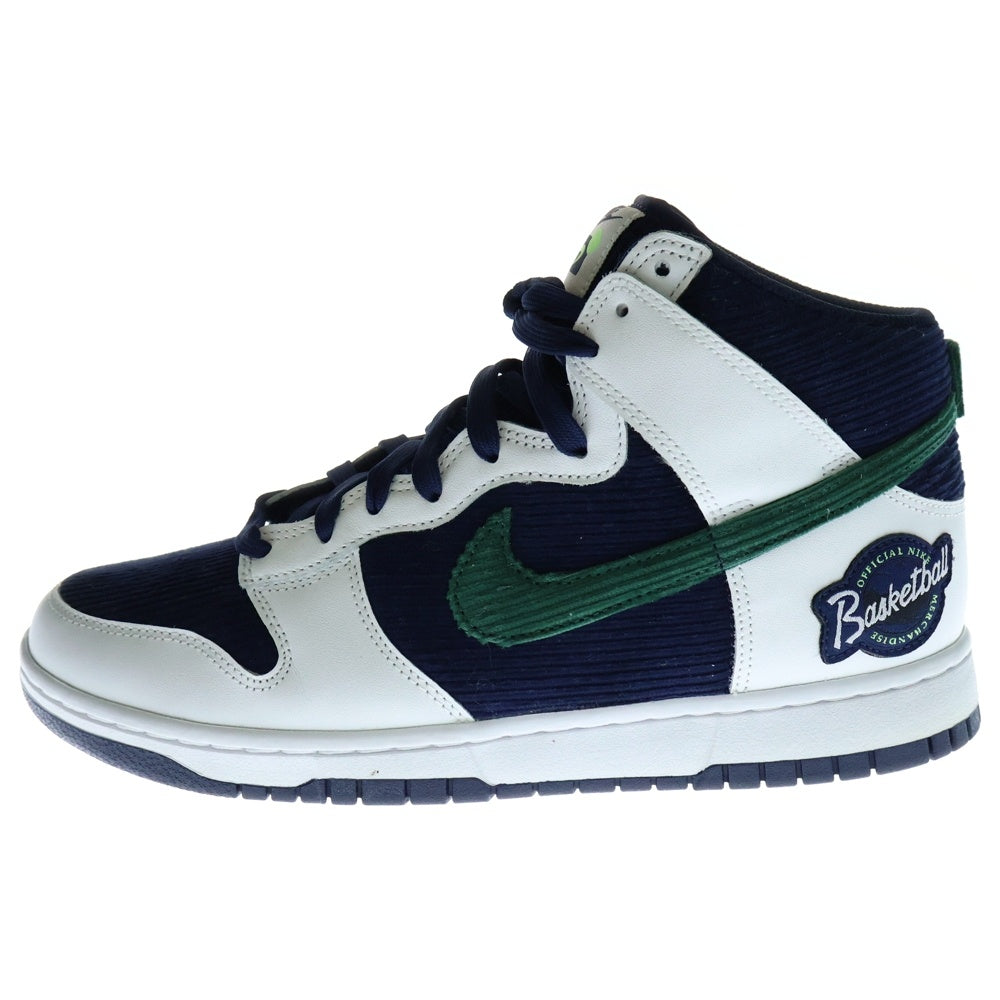NIKE(ナイキ) DUNK HIGH PRM EMB DH0953-400 ダンク ハイカットスニーカー ホワイト/ネイビー US10/28cm