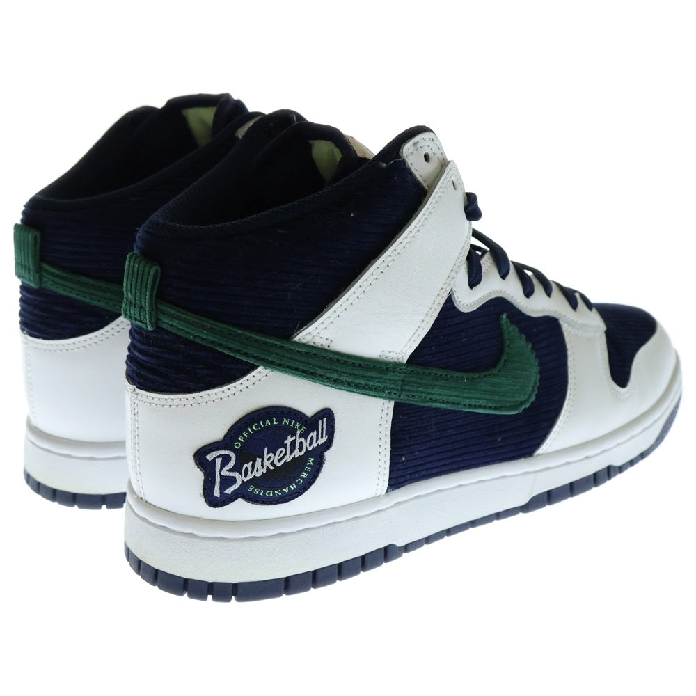 NIKE(ナイキ) DUNK HIGH PRM EMB DH0953-400 ダンク ハイカットスニーカー ホワイト/ネイビー US10/28cm