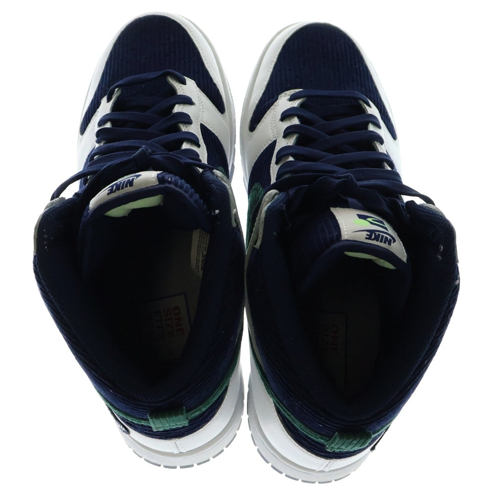 NIKE(ナイキ) DUNK HIGH PRM EMB DH0953-400 ダンク ハイカットスニーカー ホワイト/ネイビー US10/28cm