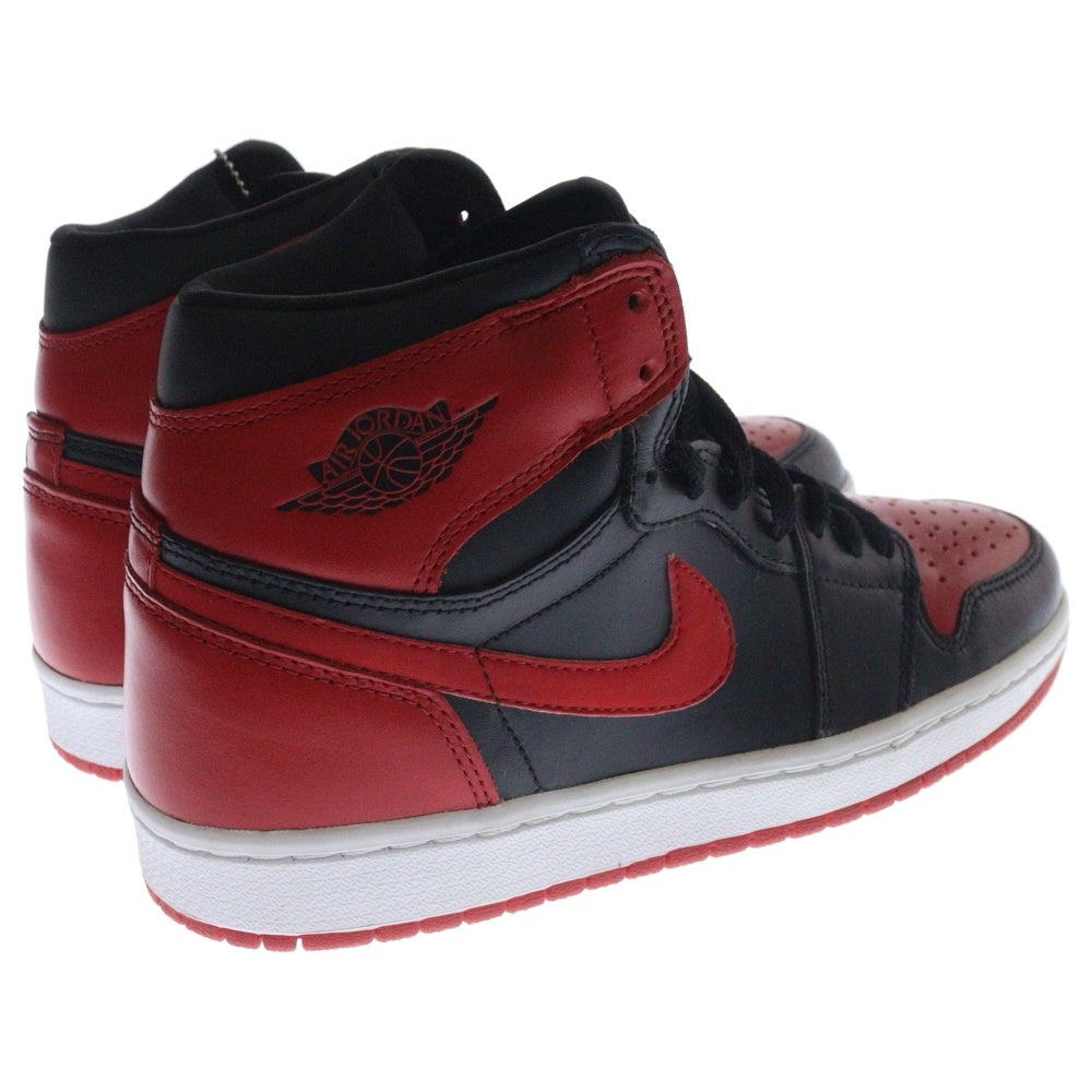 NIKE(ナイキ) 【観賞用 2001年製】 AIR JORDAN 1 RETRO HIGH BRED 136066-061 エアジョーダン1 ブレッド ハイカットスニーカー ブラック/レッド US9/27cm