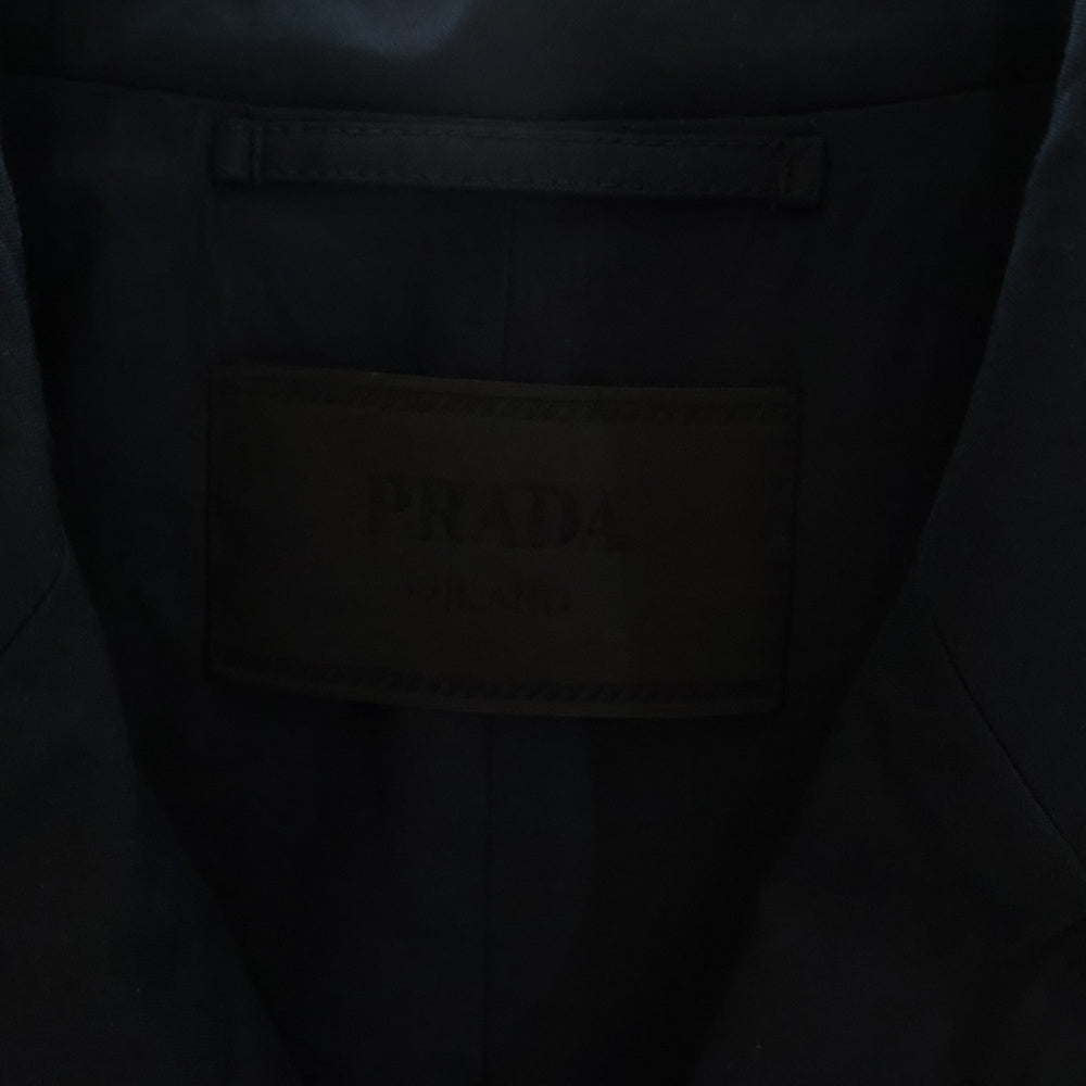 PRADA(プラダ) FROM THE RUNWAY ベルト付きコットンブレンドオーバーコート ロングコート SGC214 12NS F0008 ネイビー