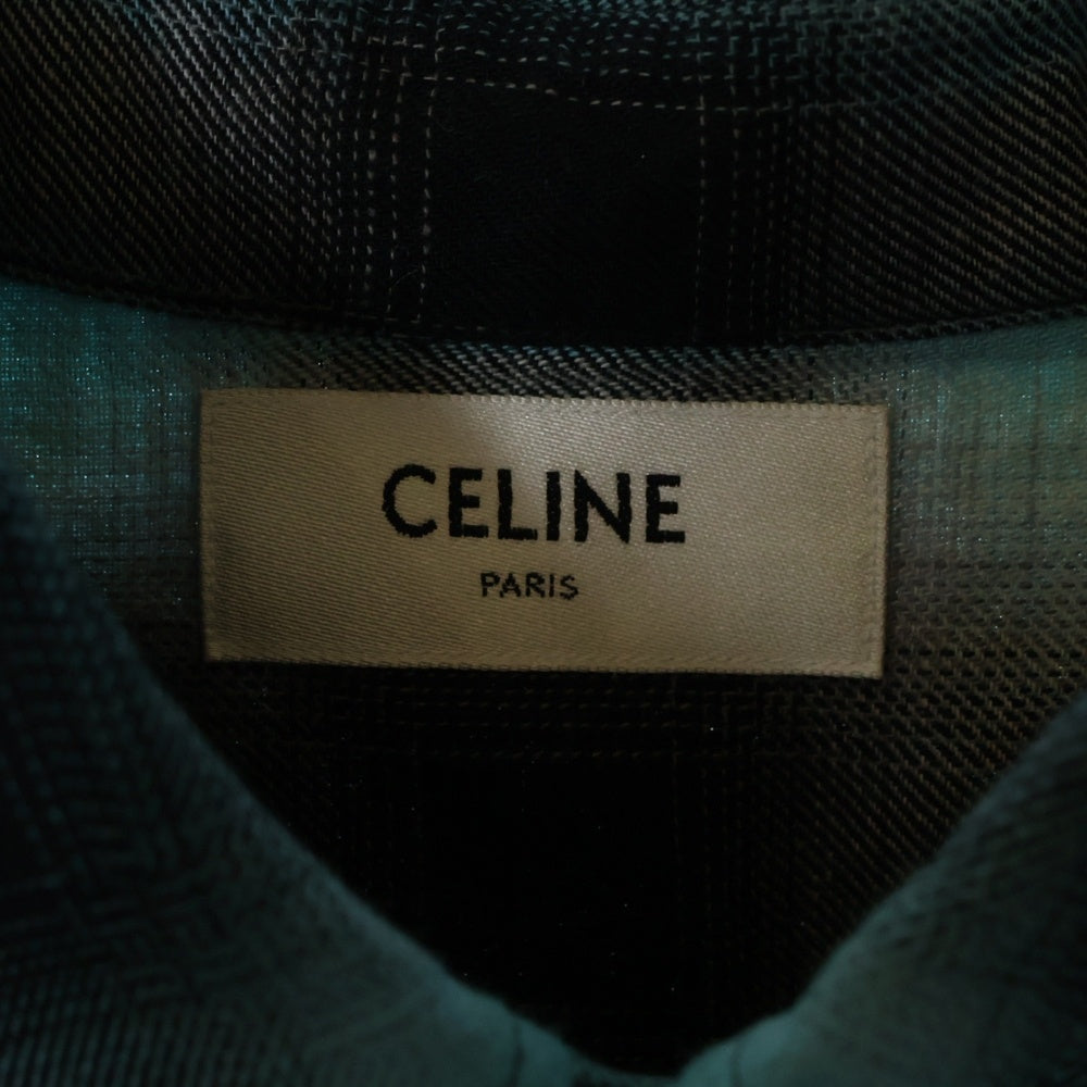 CELINE(セリーヌ) 23SS グラデーションレインボーチェック長袖シャツ マルチ 2C574952T
